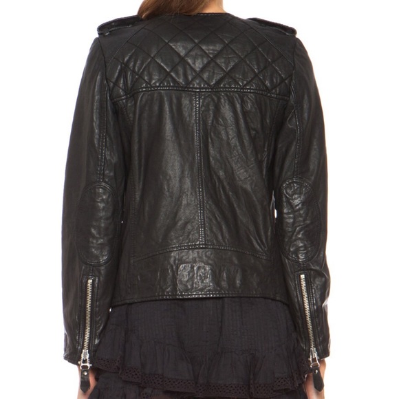 Isabel Marant Étoile Kady Quilted Washed Lamb Leather Jacket in Black. Size 36. - Picture 3 of 9